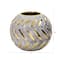 5.5&#x22; Regal Round Stone Vase with Gold Accents